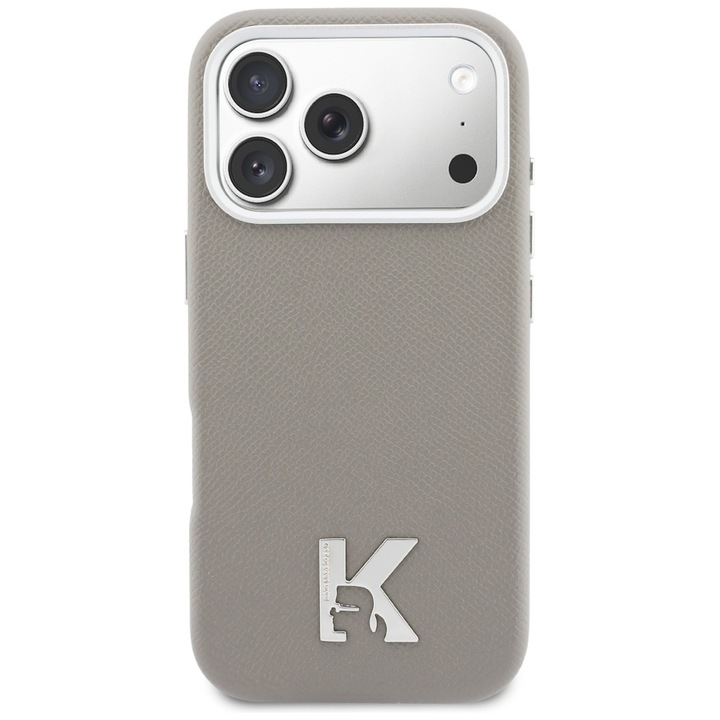 Husa Karl Lagerfeld Karl Head Logo cu MagSafe compatibila cu iPhone 17 Pro Max, Gri