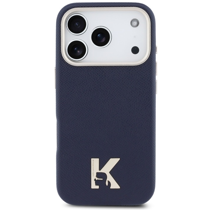 Калъф Karl Lagerfeld Karl Head Logo Съвместим с iPhone 17 Pro Max, Тъмносин