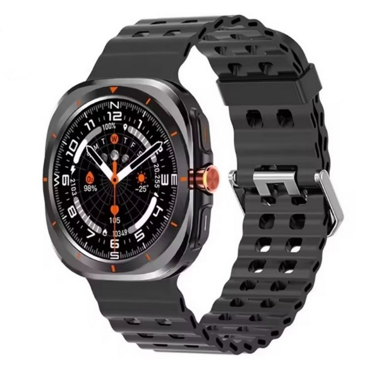 Ceas smartwatch Gt7 Ultra Display amoled 1.52 inch SkyTechs® smartwatch Barbati si femei ceas sport cu bluetooth talking sport rezolutie de 366X366 curea negru