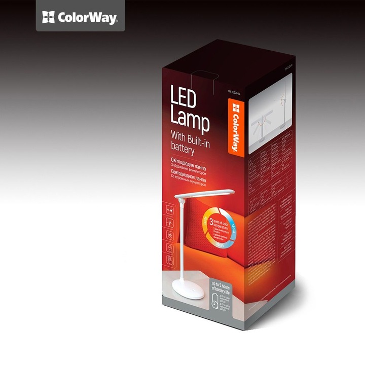 ColorWay LED asztali lámpa, fehér, 252359