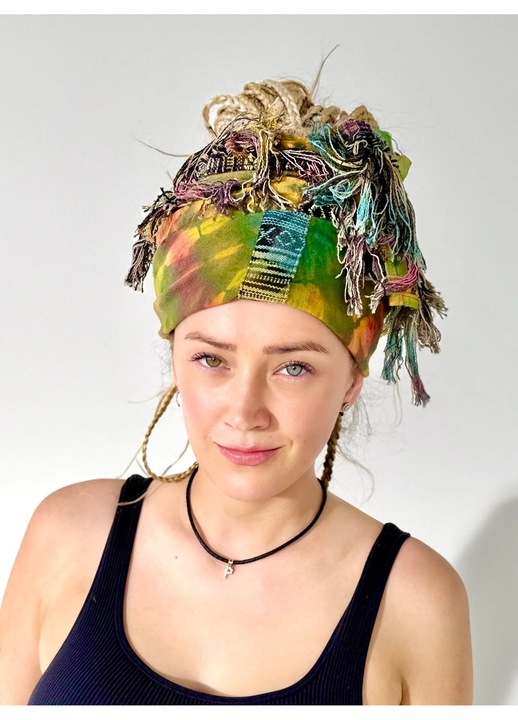 Шарена батик шал от Непал, 100% естествен памук, 180x70см