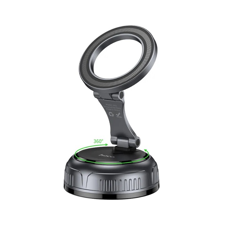 Suport MagSafe HOCO H92, Fixare cu Ventuza, Reglabil si pliabil, Negru