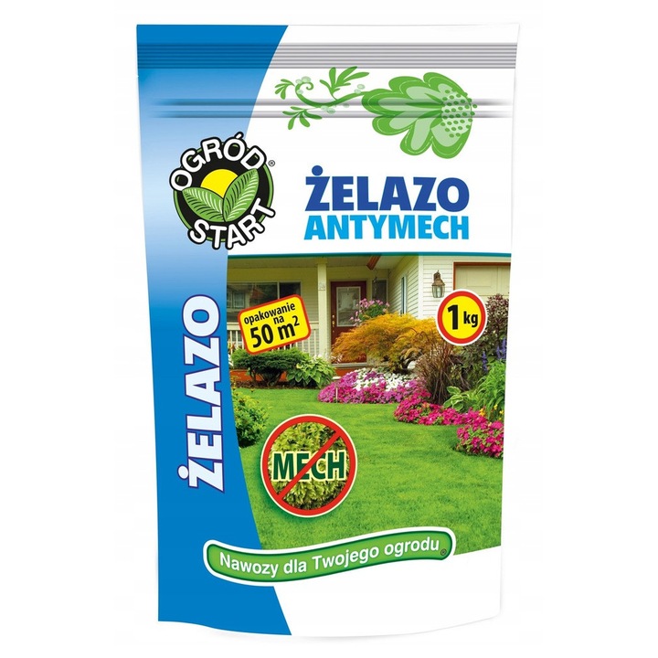Ingrasamant antimuschi cu fier, OGRÓD START, 1kg, pentru gazon, acoperire 50m2, actiune rapida
