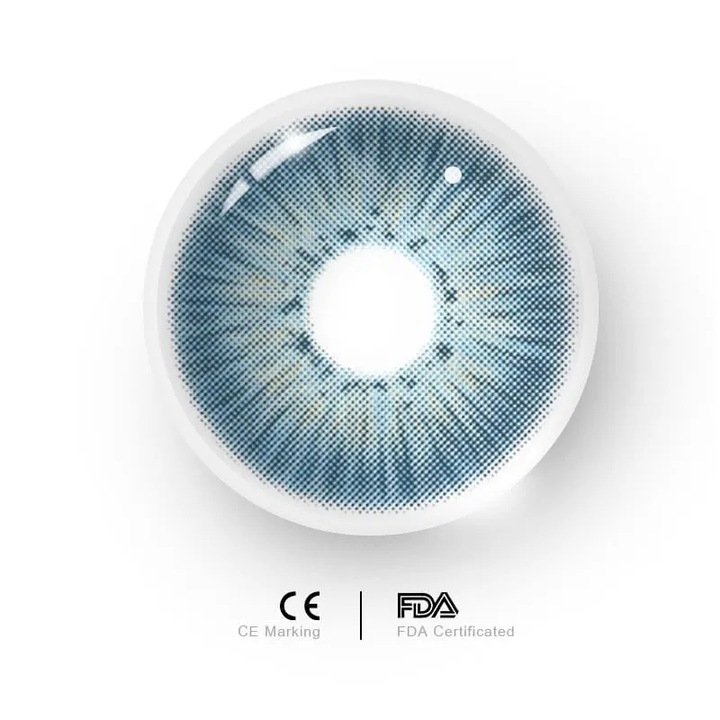 Lentile de contact cosmetice YITONGNIAN, albastre, fara dioptrii, set de 2 lentile, 14.5mm