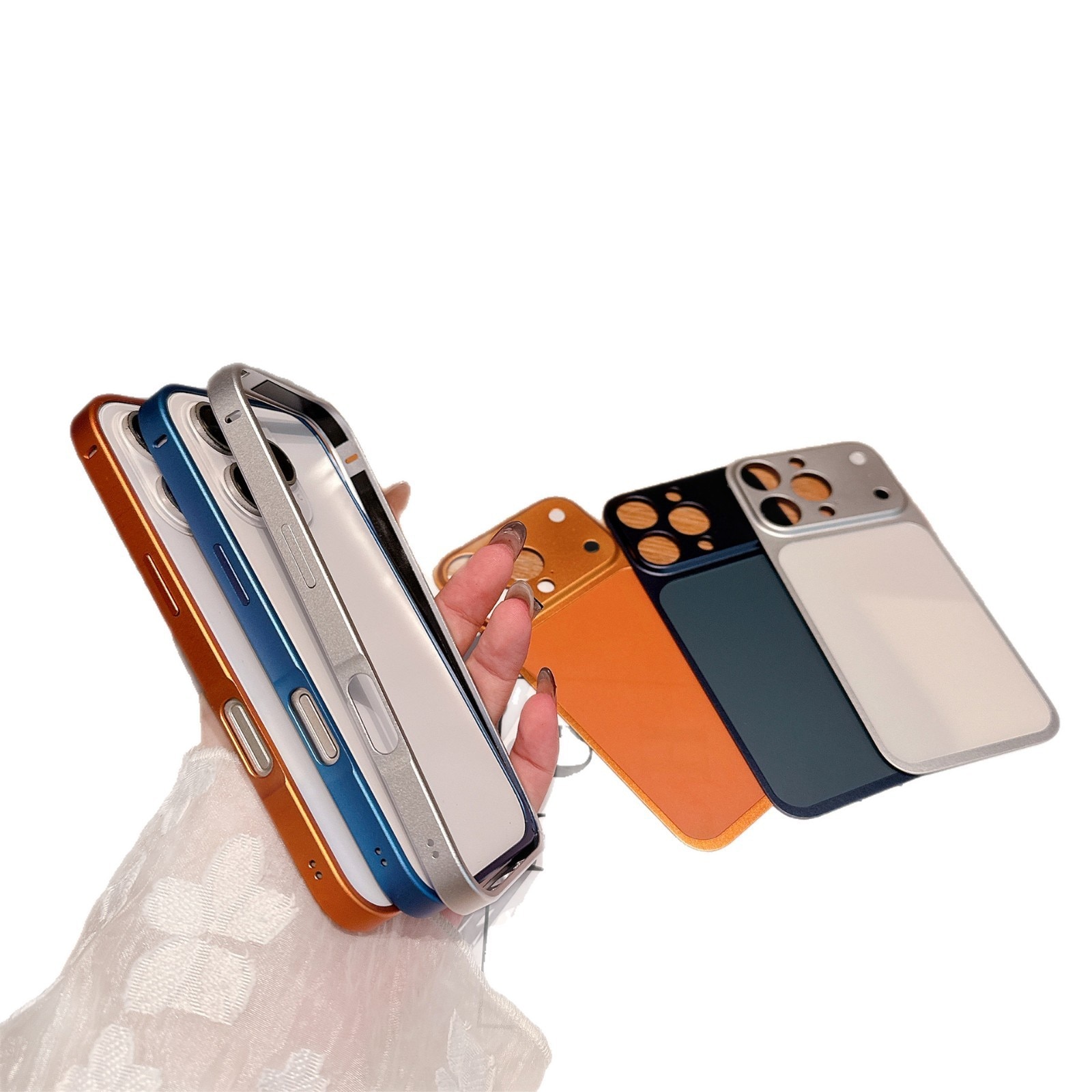Carcasa Metalica, Flippy, Compatibila Apple iPhone 14 Pro, Creeaza Aspect de iPhone 17 Pro, Unibody Mat, Rezistenta la Zgarieturi, Albastru