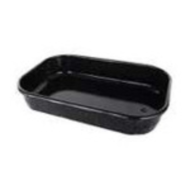 Tava pentru cuptor emailata, 40 cm neagra cu picatele albe