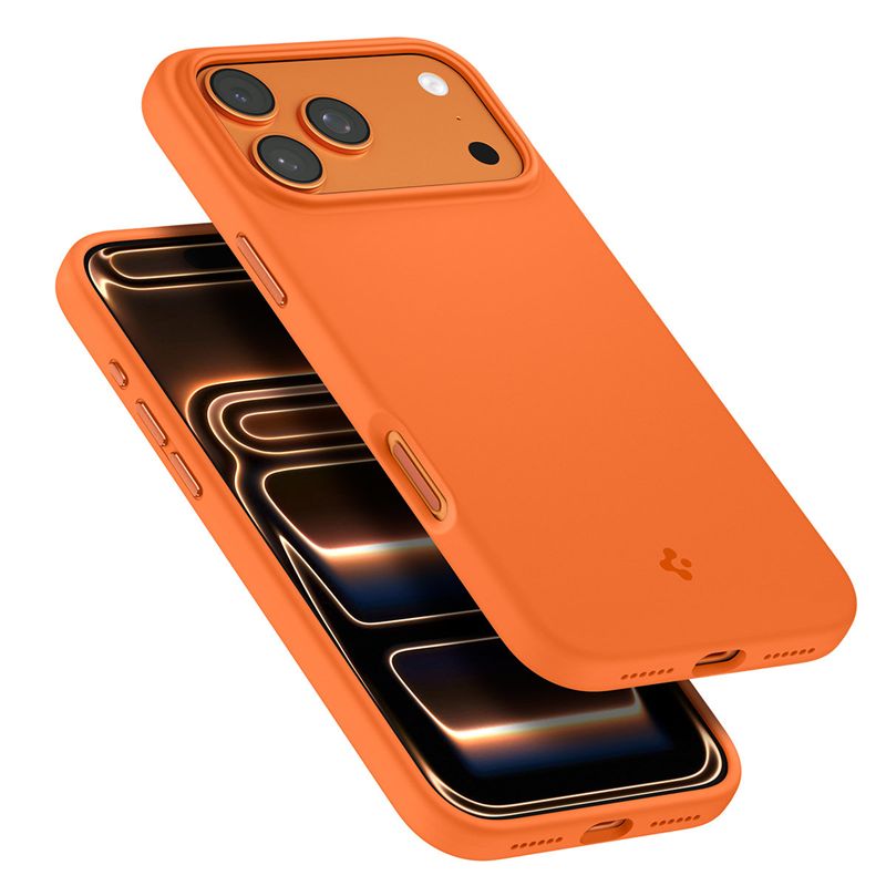 Husa Spigen Silicone Fit cu MagSafe compatibila cu iPhone 17 Pro, Portocaliu