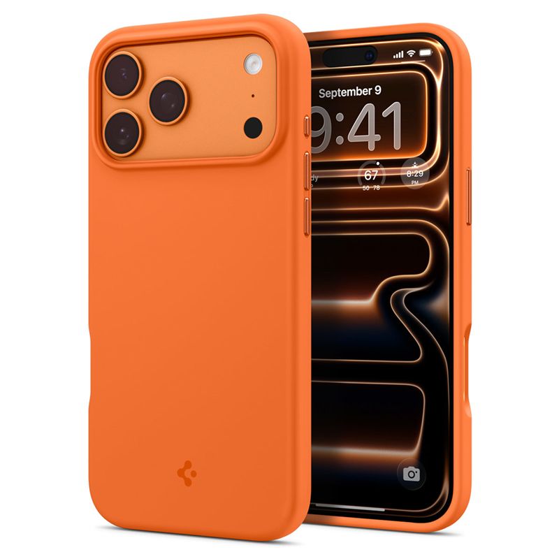 Husa Spigen Silicone Fit cu MagSafe compatibila cu iPhone 17 Pro, Portocaliu