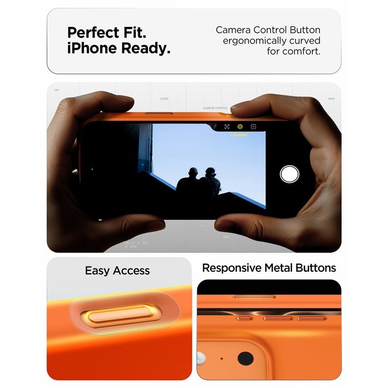 Husa Spigen Silicone Fit cu MagSafe compatibila cu iPhone 17 Pro, Portocaliu