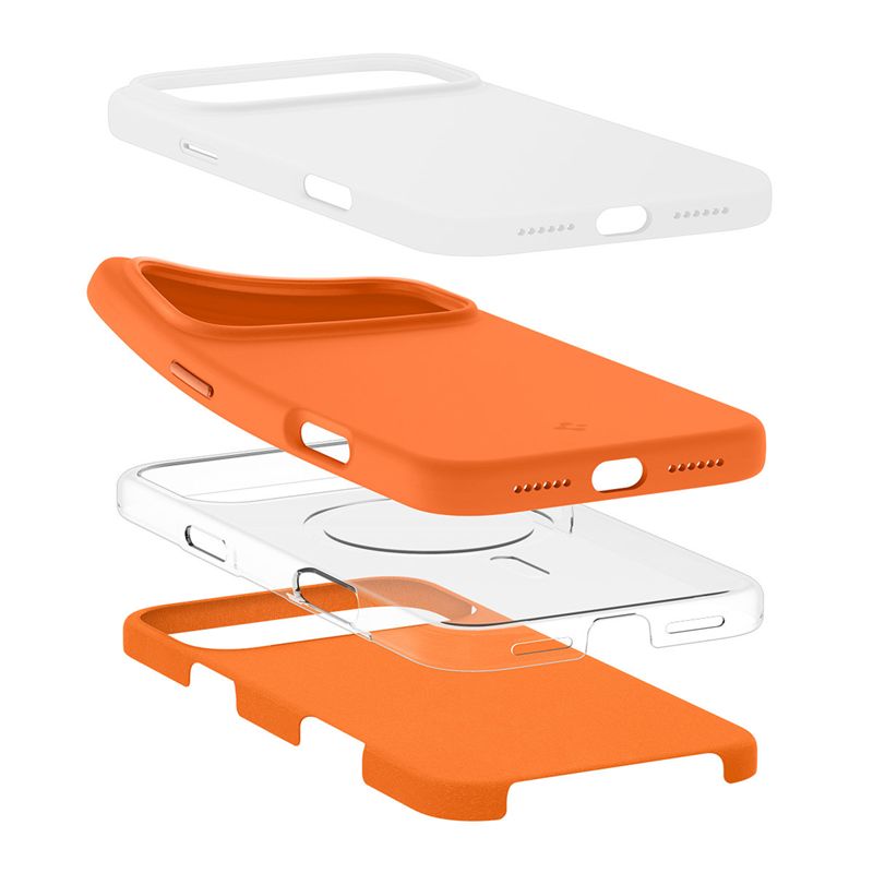 Husa Spigen Silicone Fit cu MagSafe compatibila cu iPhone 17 Pro, Portocaliu