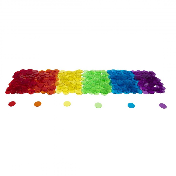 Set de 500 de piese translucide pentru numarare si sortare