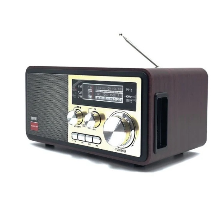 Преносимо радио с акумулатор, NNS, Bluetooth/USB/AUX/TF 1200mAh с TWS функция за природни бедствия, риболов, къмпинг, златист