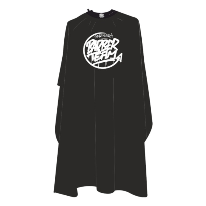 Pelerină frizerie Marmara, neopren, neagră, 150x160cm