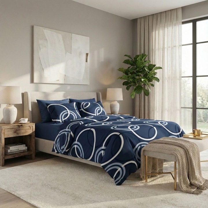 Dupla ágynemű garnitúra, 4 részes, 230 x 250 cm, Különleges Ágyneműk, Elvo Körök