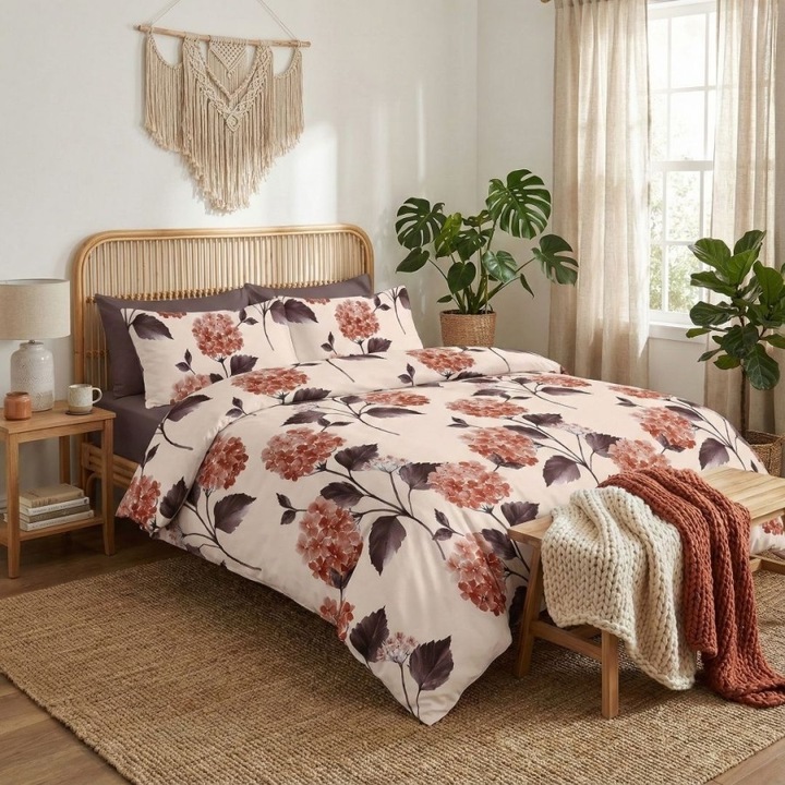 Lenjerie de pat dublu, 4 piese, 230 x 250 cm, Lenjerii Deosebite, Elvo Hortensii