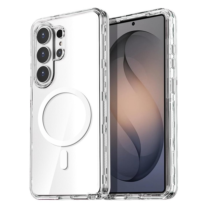 Калъф AcrylVitrine за Samsung Galaxy S26 Ultra, MagSafe съвместимост, Ултра защита, Технология против пожълтяване, Прозрачен