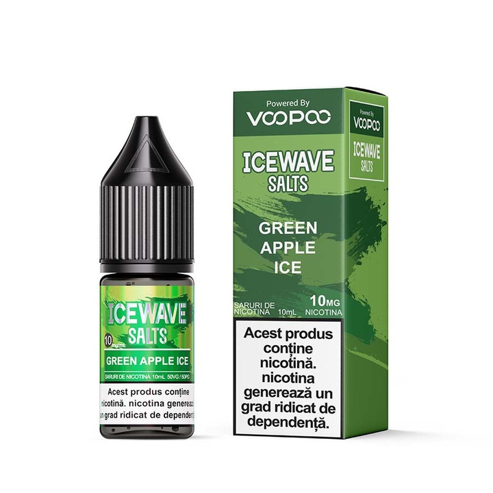 Lichid tigara electronica Icewave Green Apple 10ml, 10mg, 50VG/50PG