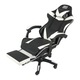 Scaun Gaming Profesional, King Size, Cadru Otel, Piele Sintetica, 130 kg, perna lombara – alb