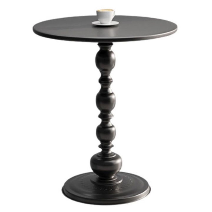 Кръгла масичка за кафе, желязо, 52x38см, ЧЕРНА