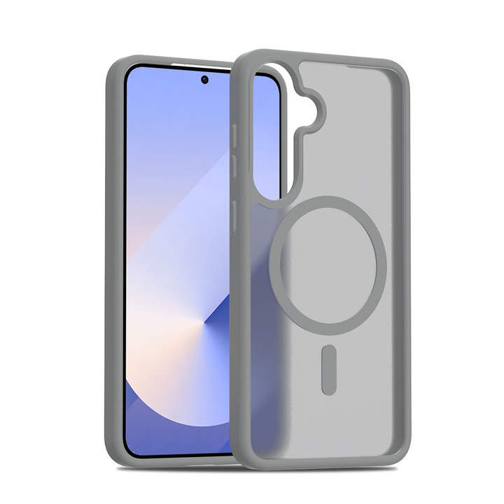 Husă de protecție Samsung Galaxy S25 Plus, Gri închis, Antisoc, MagSafe