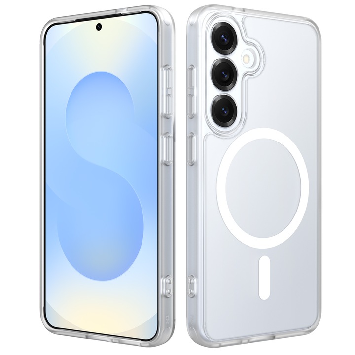 Husă de protecție pentru Samsung Galaxy S25, transparentă mat, material TPU + PC, protecție completă