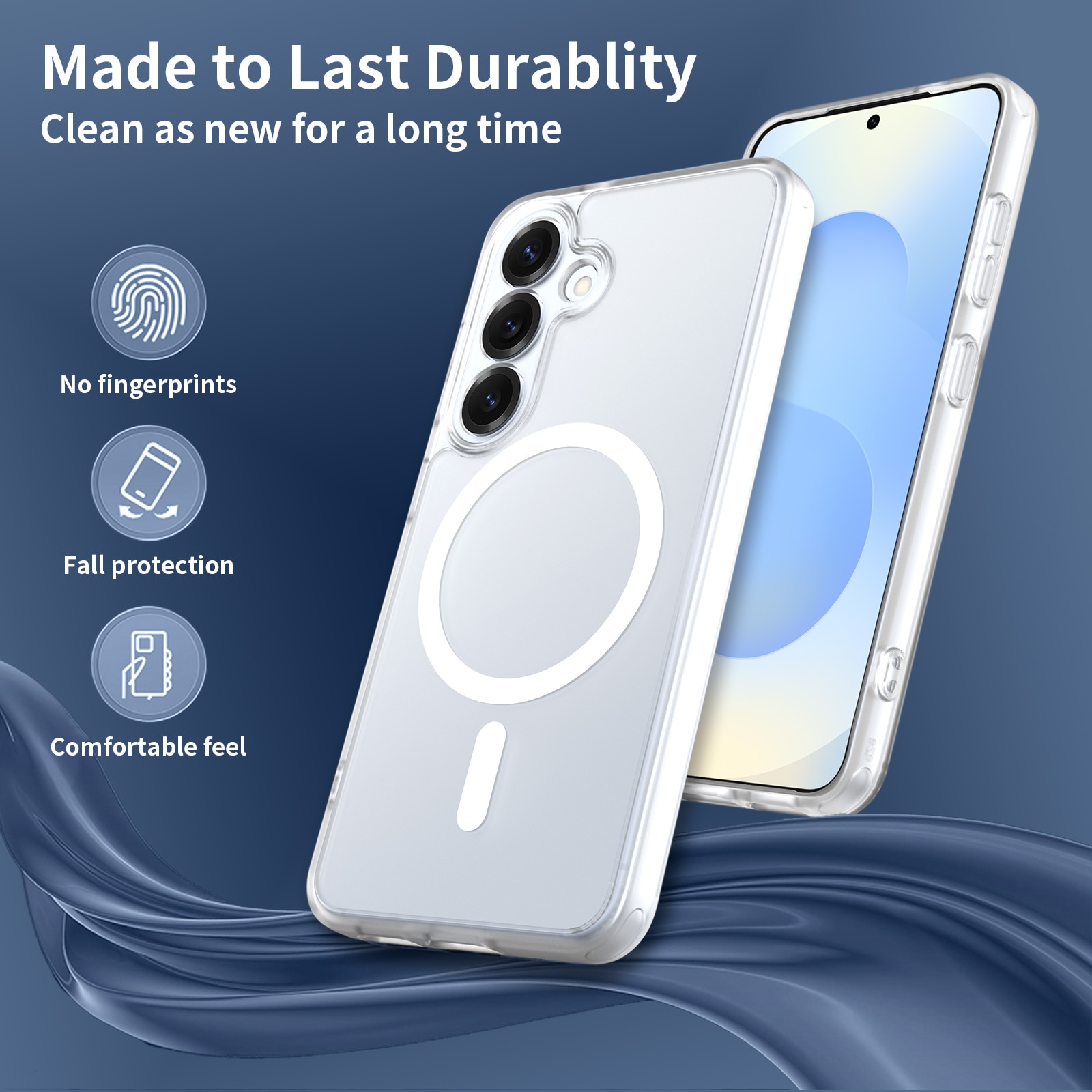 Husă de protecție pentru Samsung Galaxy S25, transparentă mat, material TPU + PC, protecție completă