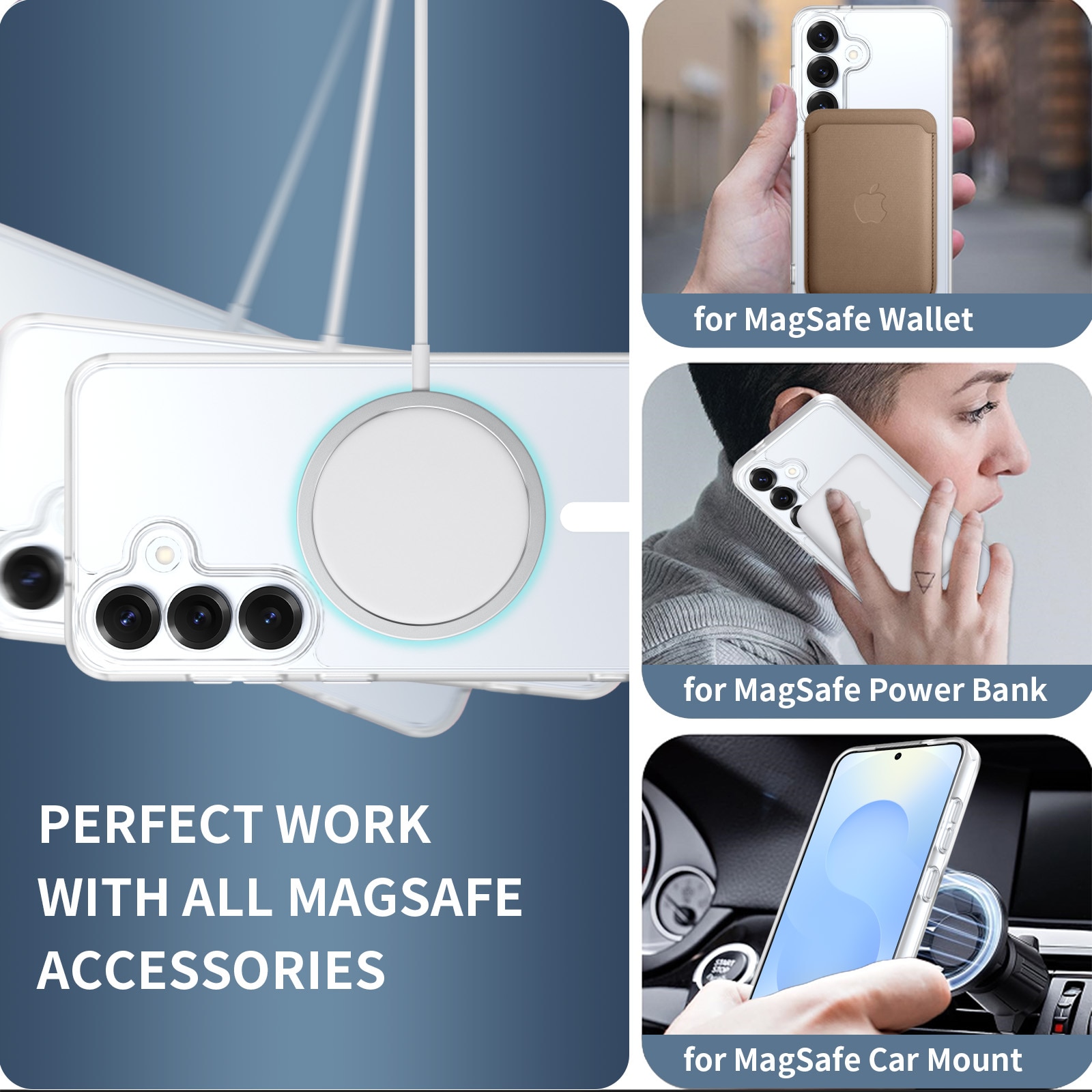 Husă de protecție pentru Samsung Galaxy S25, transparentă mat, material TPU + PC, protecție completă