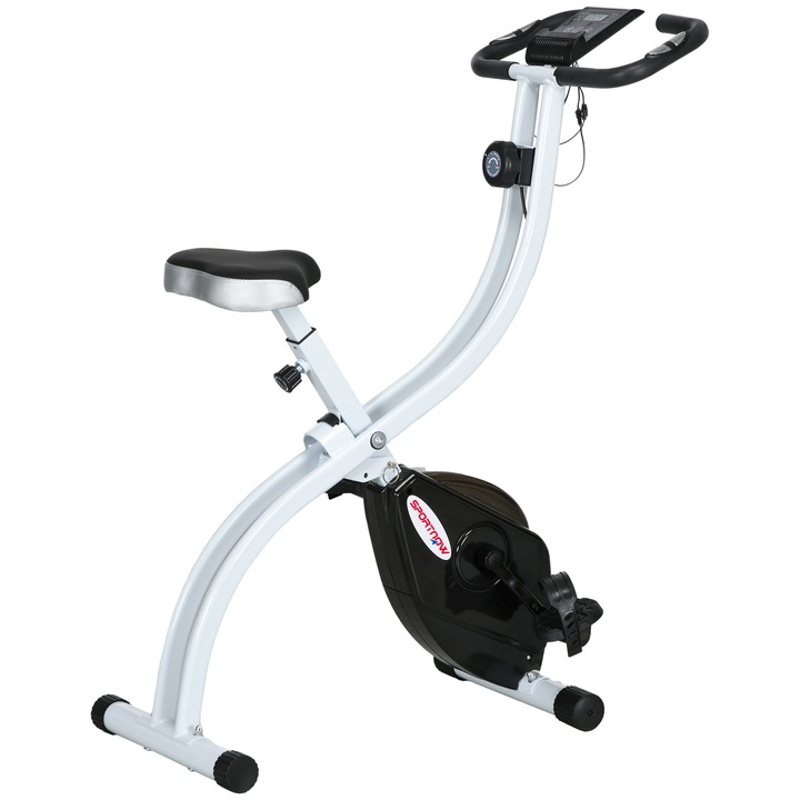 Bicicleta de Fitness Magnetica, SPORTNOW, Otel,87cm x 43cm x 110cm, Negru