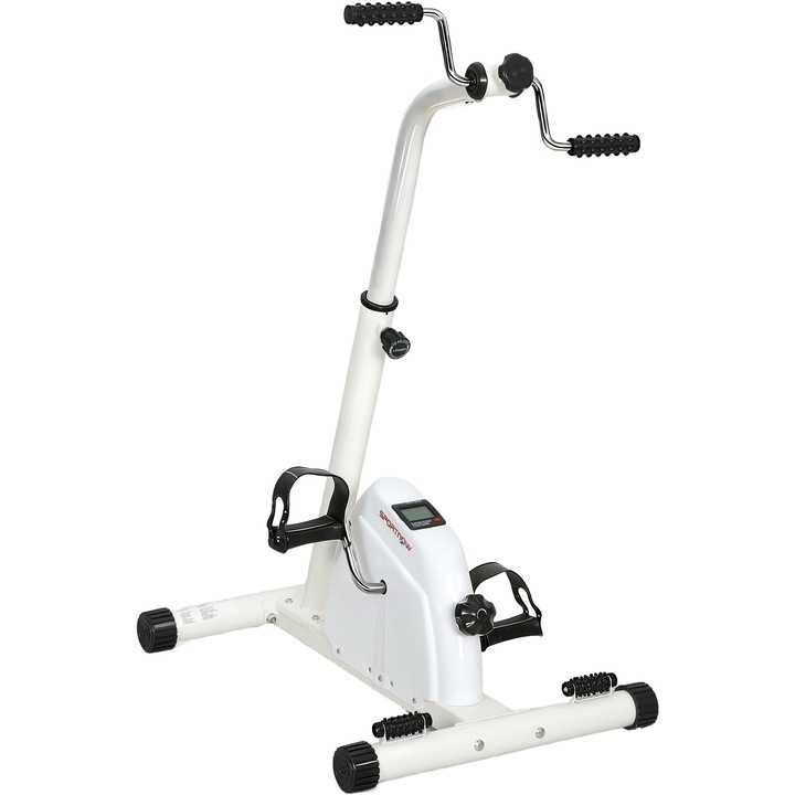 Bicicletă pentru recuperare SPORTNOW, otel, ecran LCD, alb, 60x40x91cm