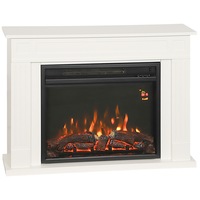 Semineu electric HOMCOM cu 5 niveluri de luminozitate, telecomanda si temporizator, 98x23.5x69.5 cm, alb si negru