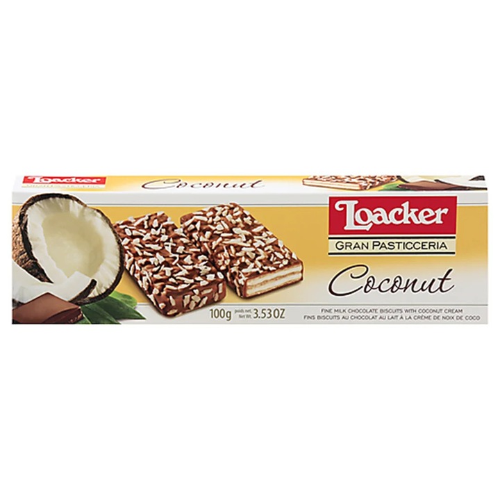 Napolitane Loacker Gran Pasticceria cu cocos, 100g