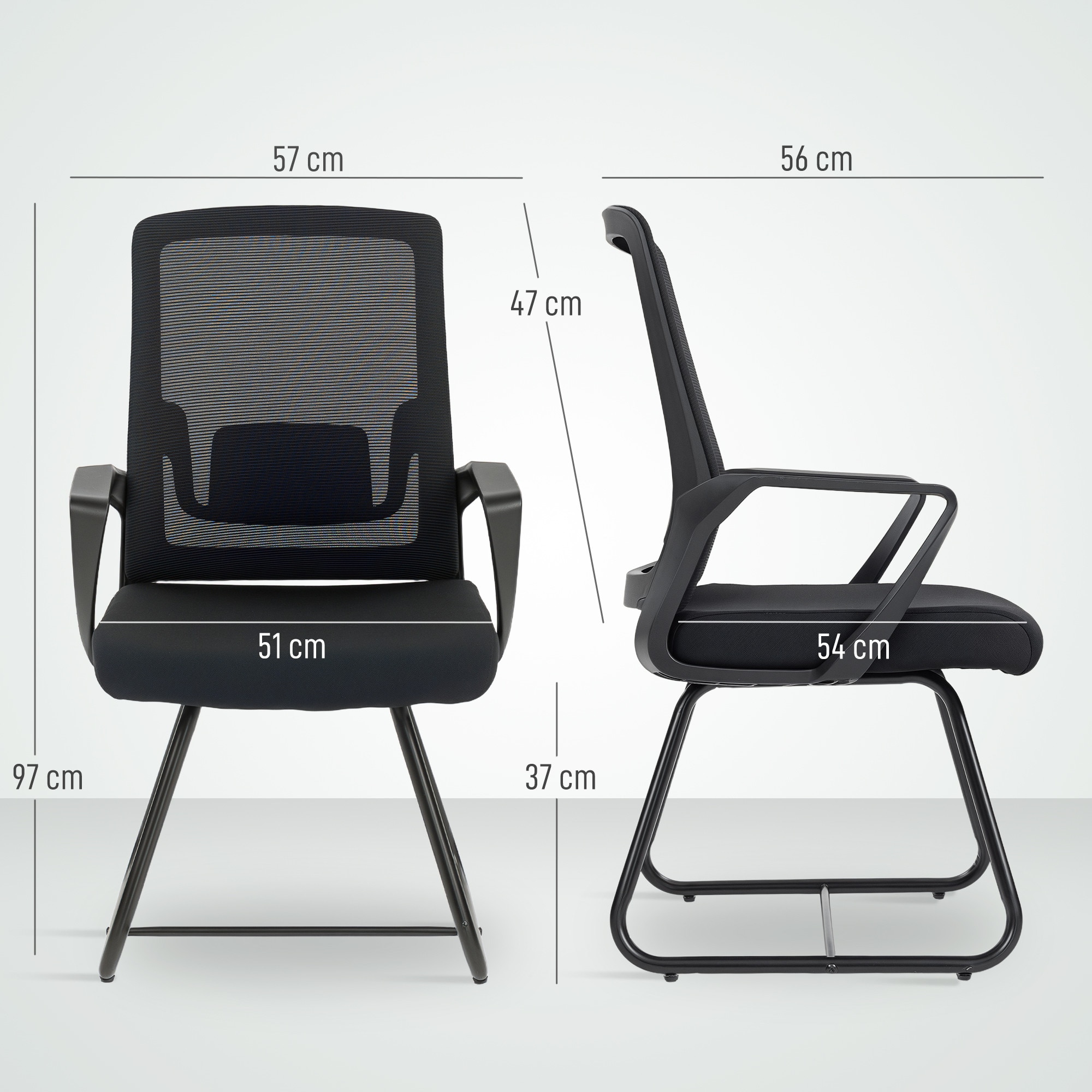 Scaun Birou Fara Roti HOMCOM Scaun de Birou Ergonomic fara Roti cu Brate pentru Sala de ...