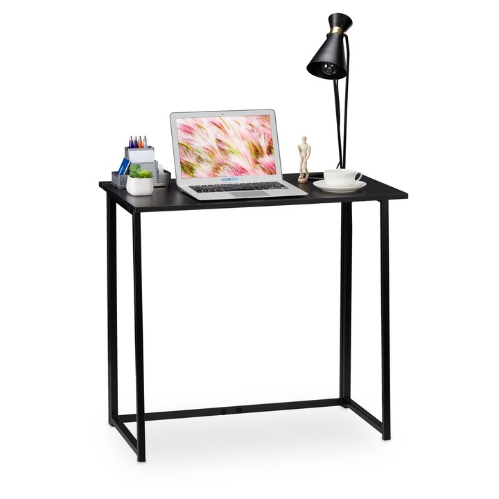 Сгъваемо бюро Relaxdays, черно, 80x45x74.5см