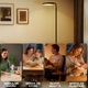LED подова лампа Homcom, въртяща се глава 350, непрекъснато регулиране 3000K-6500K, черна, 41x25x177cm