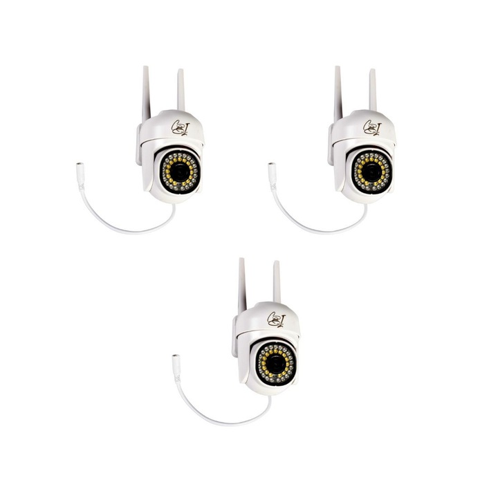 Set 3 camere supraveghere Wi-Fi JORTAN JT-8161QJ, 2 MP, IP66, 1920x1080, exterior