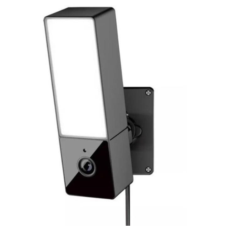 Camera de supraveghere cu reflector Andowl, 4K, Senzor de Miscare, Sunet Bidirectional, Rezistenta la Apa, 6.5x10.8x18.5cm