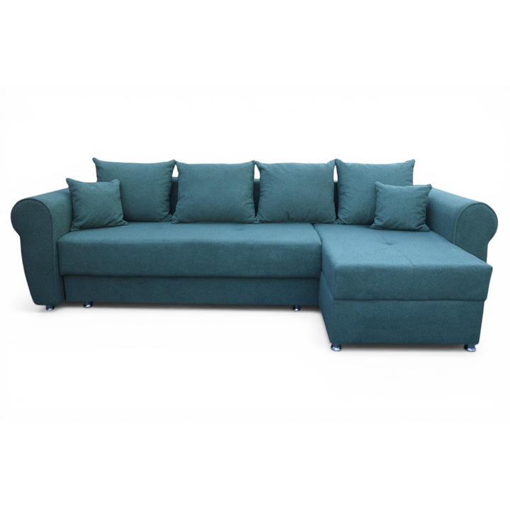 Coltar extensibil Nefmob Katya, 300x105x75 cm, culoare Quelle Bottle Green