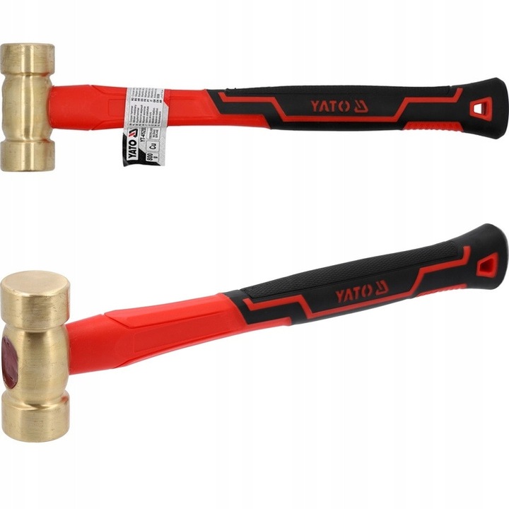 Mlotek miedziany YATO 800g, 39mm, 370mm, trunchi din fibra de sticla