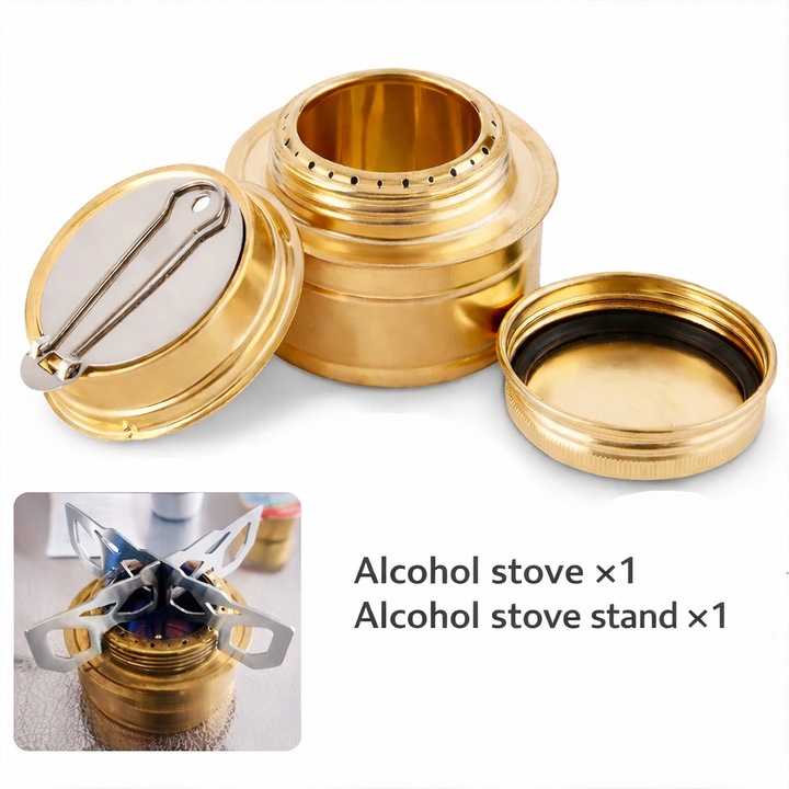 Arzator portabil mini cu alcool, JOVYNEX, pentru drumetii, camping, supravietuire