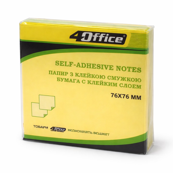 Куб самозалепващи бележки, 100 листа, Силен залепващ ефект, Лесни за залепване и откъсване, за класифициране, маркиране на документи, за дома, офиса или училището, Хартия, 76 x 76 мм, жълт