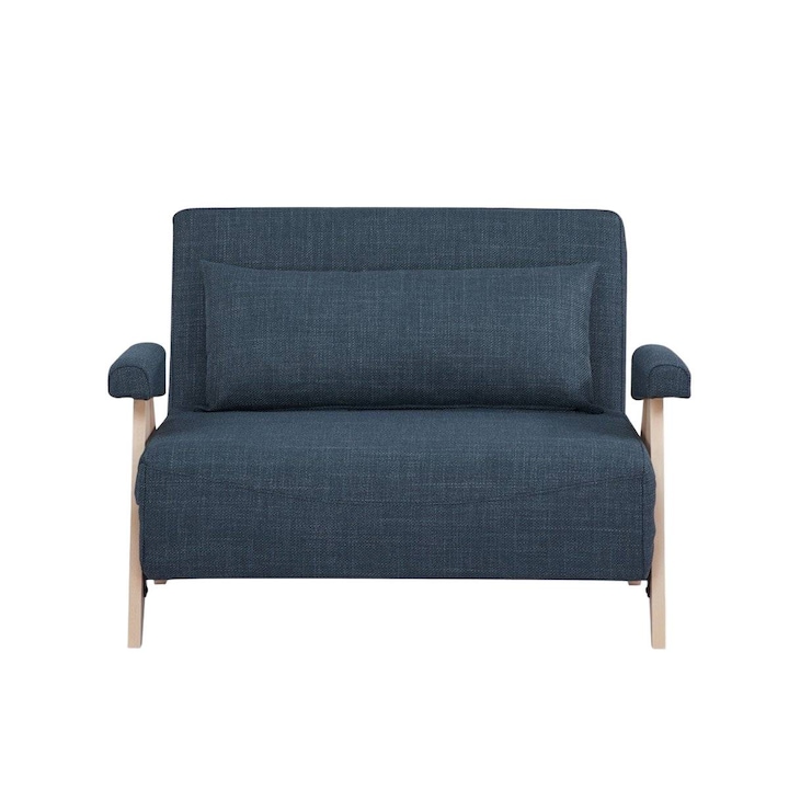 Canapea CALORE 1 loc, cu functie de dormit, albastru marin, 117x90x82 cm