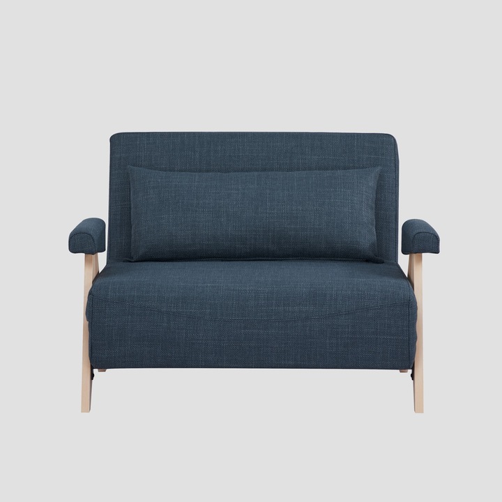 Canapea CALORE 1 loc, cu functie de dormit, albastru marin, 117x90x82 cm