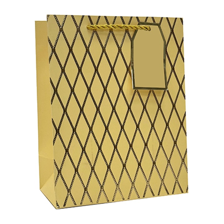 Punga cadou Eleganta, dimensiune 11*14*6 cm, Bej, set 5 bucati