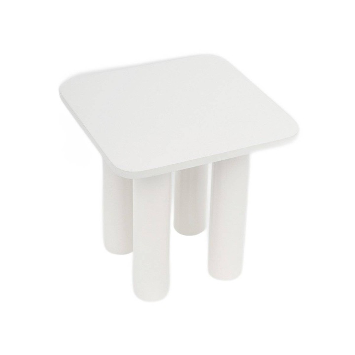 Масичка за кафе DRUVA, бяла, 40x40x40 см