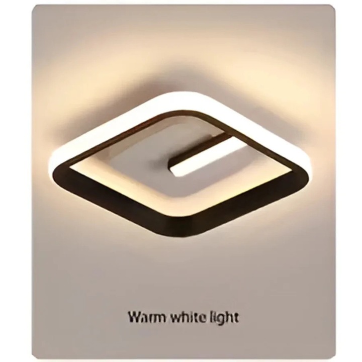 Lustra LED VICTORIA, 19W, 22*22*8, Lumina Rece/Neutra/Calda, Dimabila, IP20, Negru, Alb, Metal, Silicon