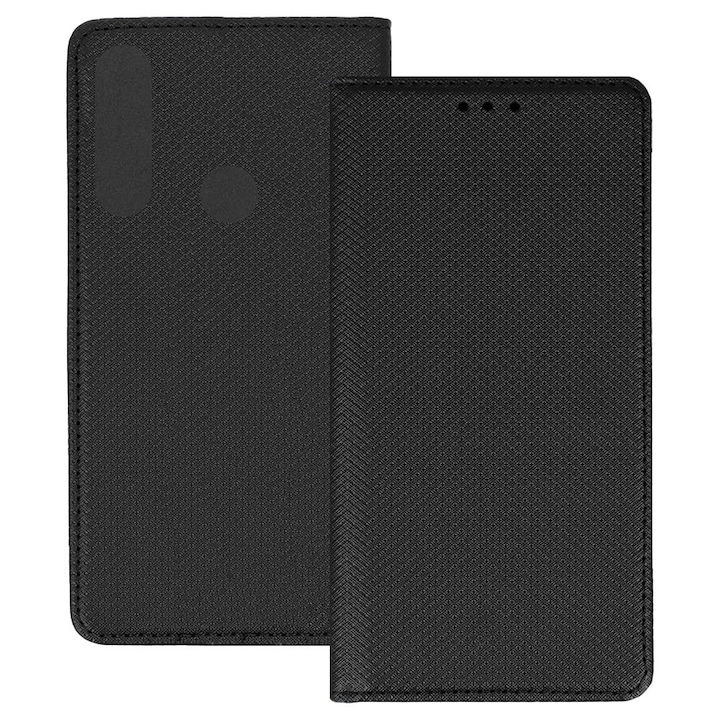 Husa pentru Huawei P40 Lite E, PU Casual Book, Buzunar card, Inchidere magnetica, Functie stand / suport, Decupaj difuzor apeluri, Acoperire completa 360 de grade, Protectie fata-spate, Tip carte, Negru
