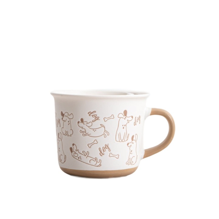 Чаша Nandi с мотив на кучета, 0,3 л, порцелан, модерен дизайн, многоцветна