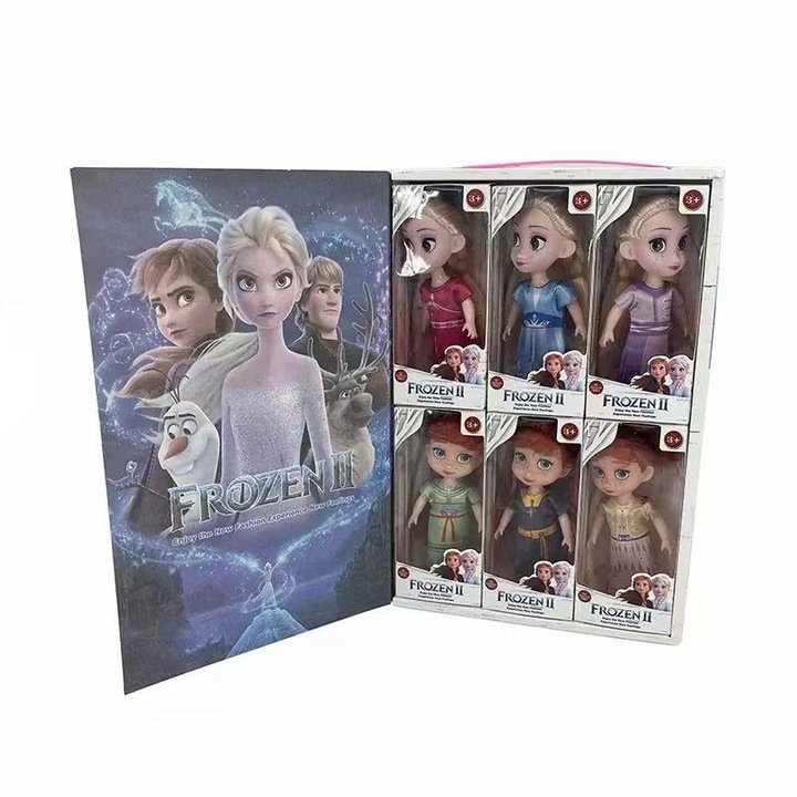 Papusa, Ice and Snow World, Elsa, 4.5inch, set cu costume si accesorii
