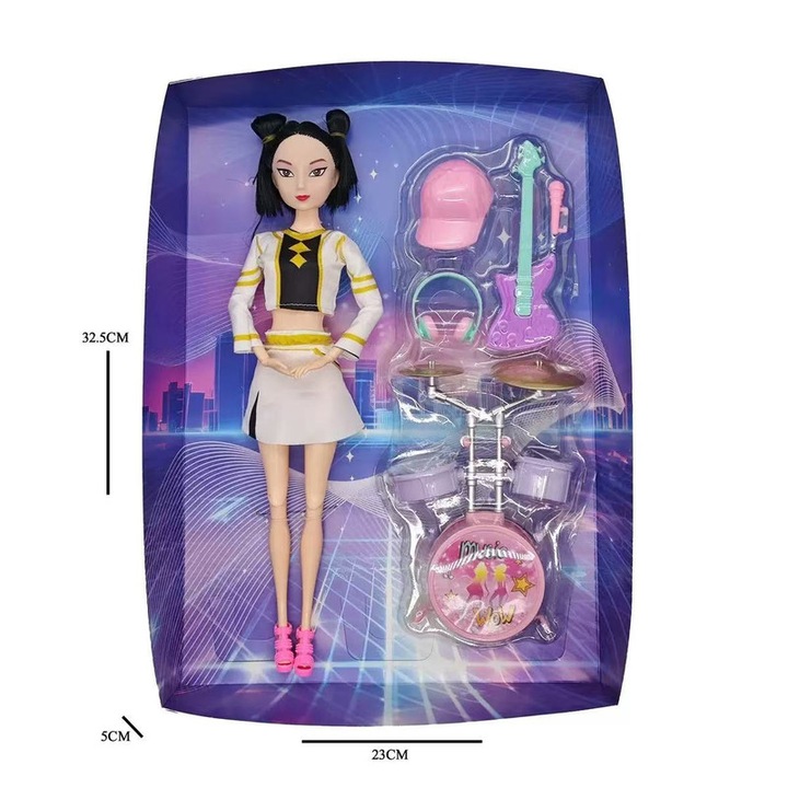 K-POP Démonvadász baba, kivételes design, fekete, PVC