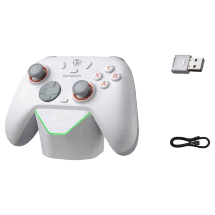 Maneta de joc wireless Ghosts Chick N2 Lite Morning Star 2 • Compatibil PC, Steam, Switch • Alba + baza de incarcare + receptor
